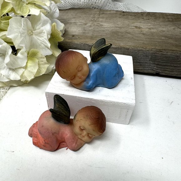 Vintage Soft Plastic Christmas Sleeping Baby Angels Small - Picture 4 of 7